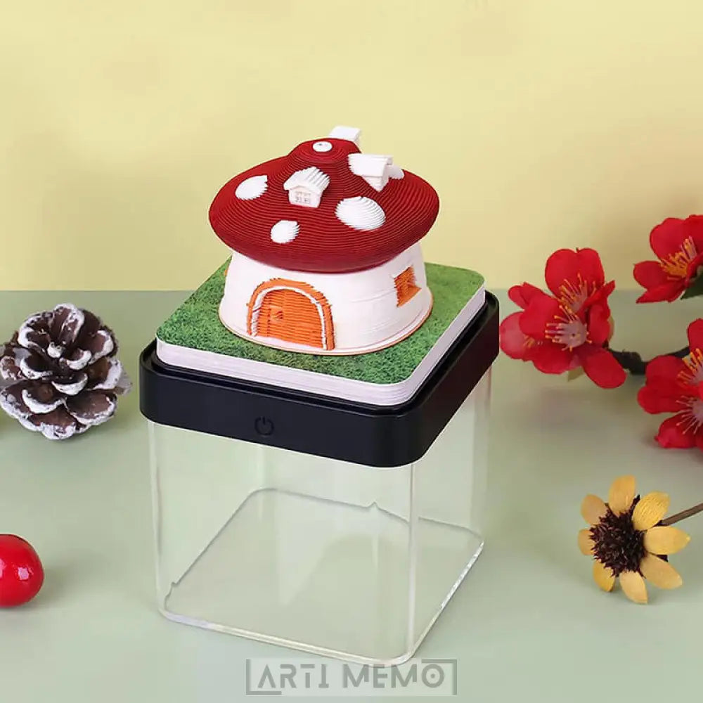 Mushroom House Calendar 2025 (with Lights) Arti Memo